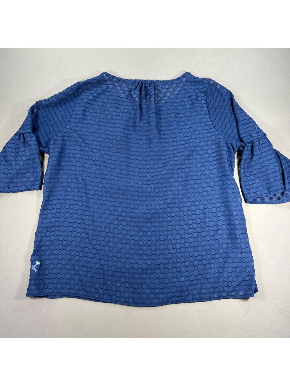 GNW Women's Blouse Plus 3/4 Accordion Long Sleeve Top size XL - Picture 2 of 6